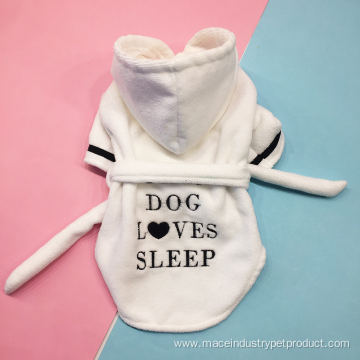 Leisure Soft absorbent cotton hoodie pet bathrobe